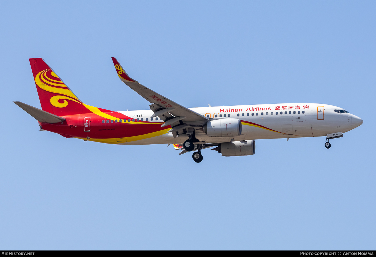 Aircraft Photo of B-1491 | Boeing 737-800 | Hainan Airlines | AirHistory.net #799813
