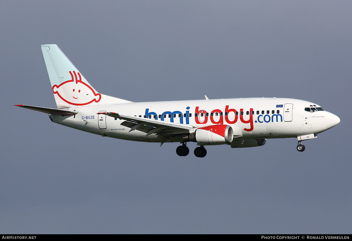 Aircraft Photo of G-BVZE | Boeing 737-59D | Bmibaby | AirHistory.net #799896