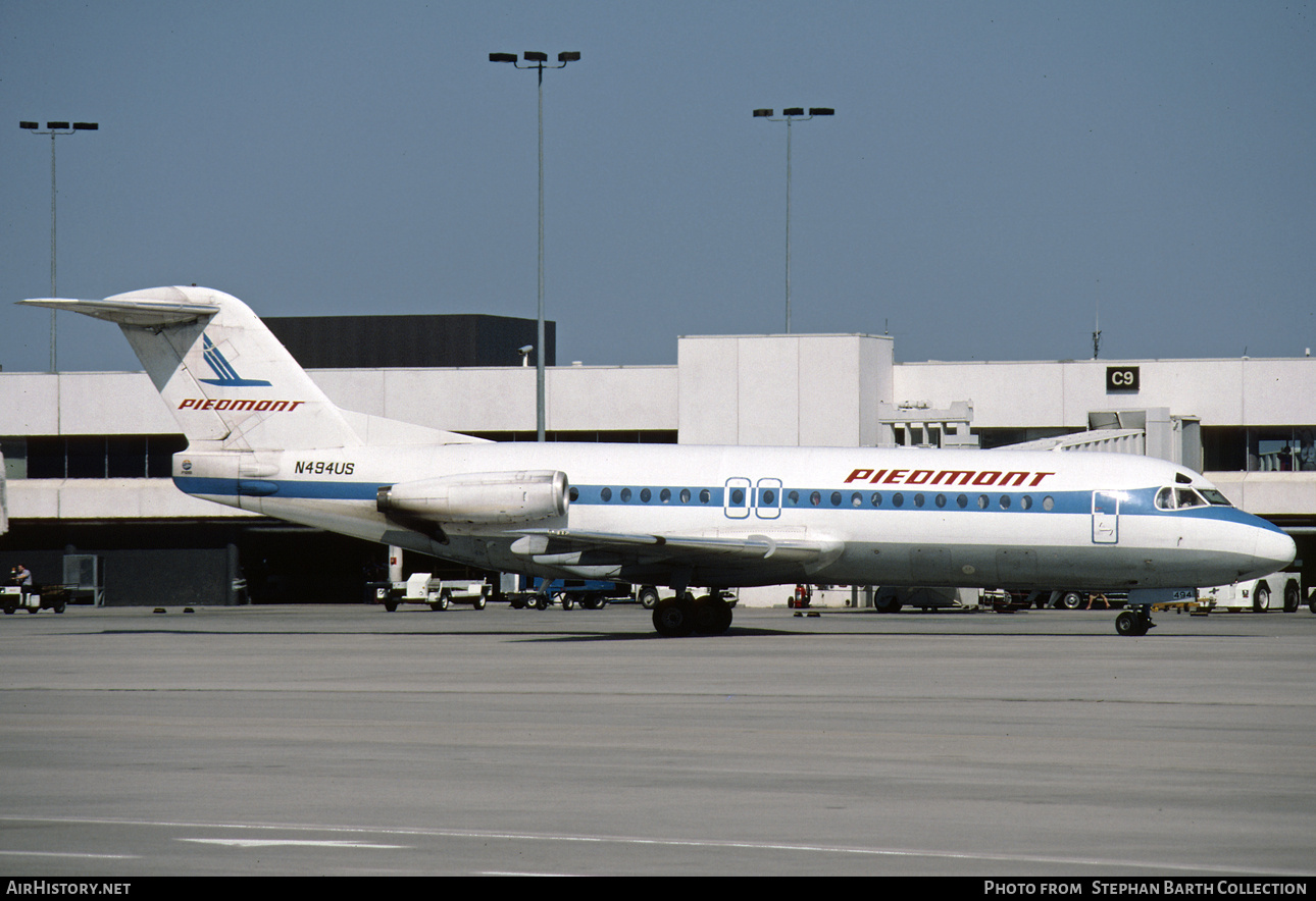 Aircraft Photo of N494US | Fokker F28-4000 Fellowship | Piedmont Airlines | AirHistory.net #799981