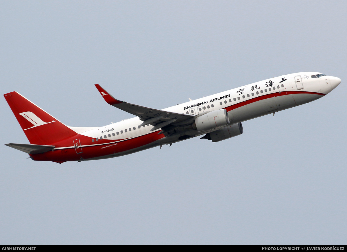 Aircraft Photo of B-6993 | Boeing 737-89P | Shanghai Airlines | AirHistory.net #800521