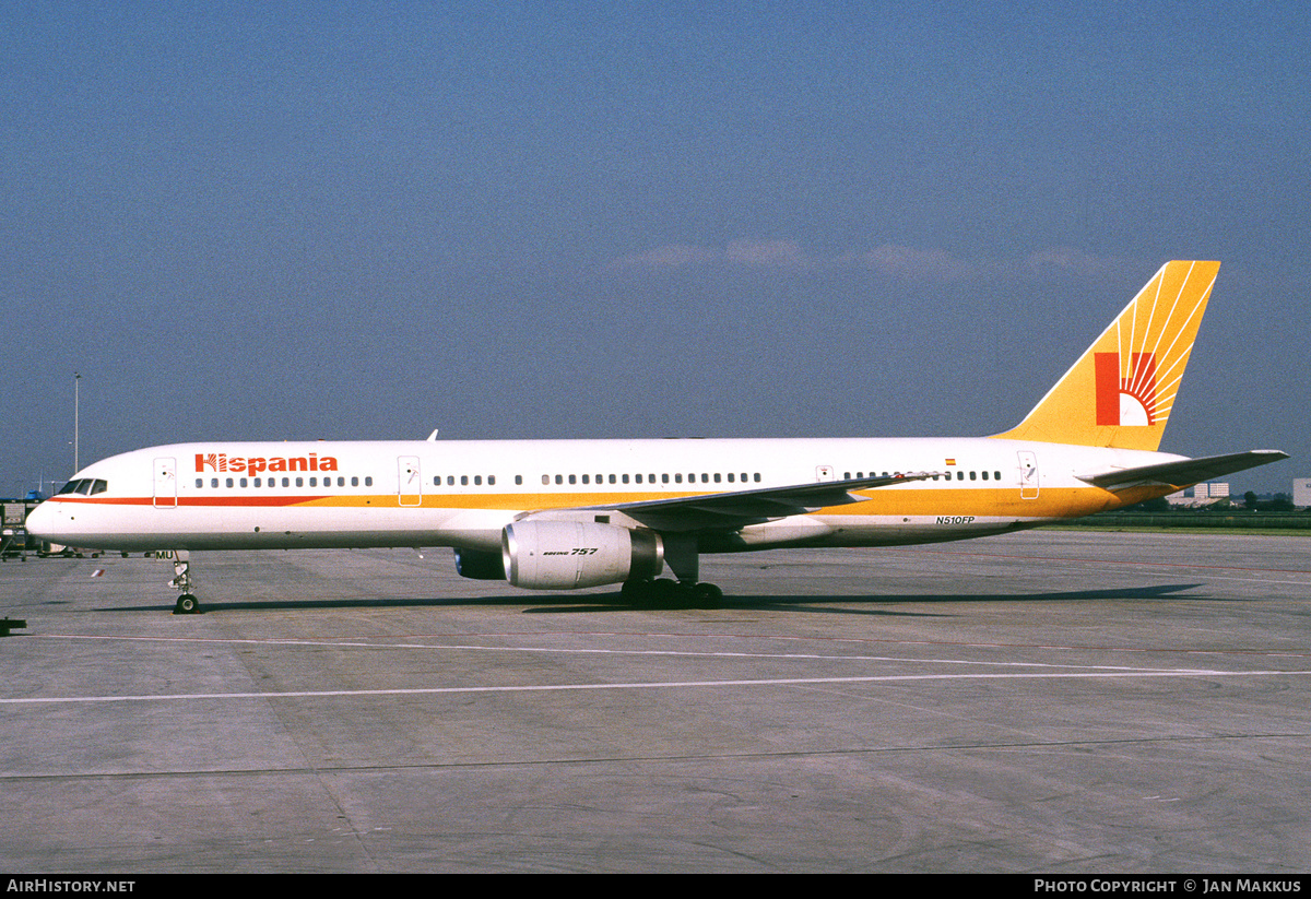 Aircraft Photo of N510FP | Boeing 757-23A | Hispania Líneas Aéreas | AirHistory.net #800529