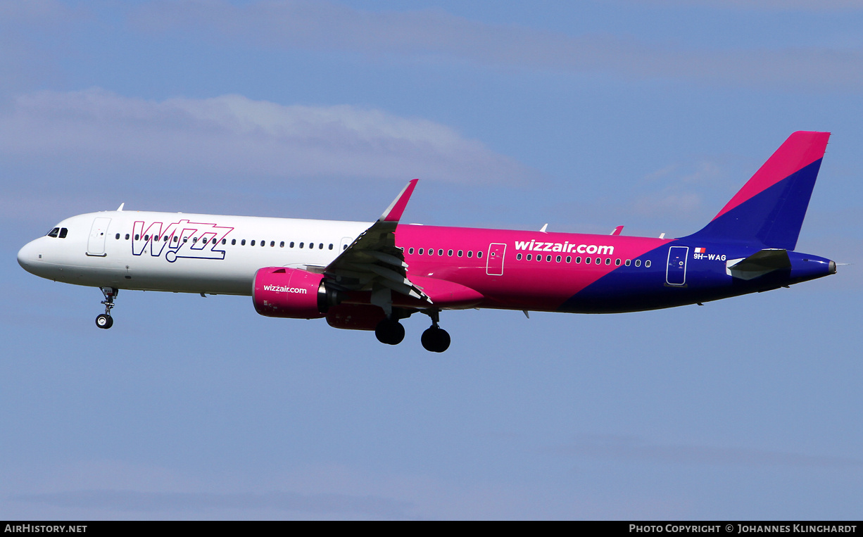Aircraft Photo of 9H-WAG | Airbus A321-271NX | Wizz Air | AirHistory.net #800657