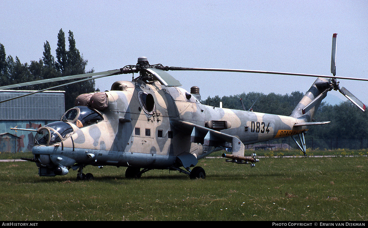 Aircraft Photo of 0834 | Mil Mi-24V | Czechoslovakia - Air Force | AirHistory.net #800829