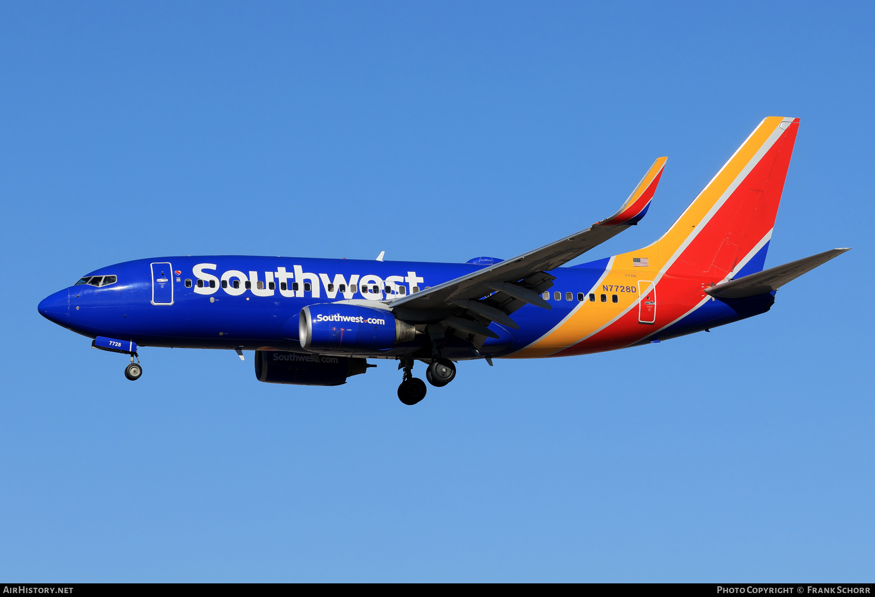 Aircraft Photo of N7728D | Boeing 737-7BD | Southwest Airlines | AirHistory.net #800850