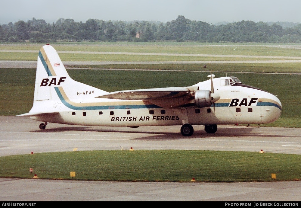 Aircraft Photo of G-APAV | Bristol 170 Freighter Mk32 | British Air Ferries - BAF | AirHistory.net #800876