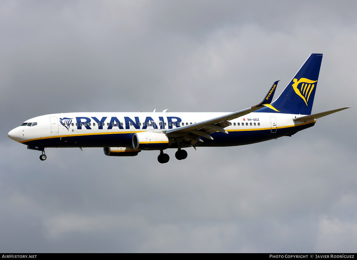 Aircraft Photo of 9H-QDZ | Boeing 737-800 | Ryanair | AirHistory.net #801050