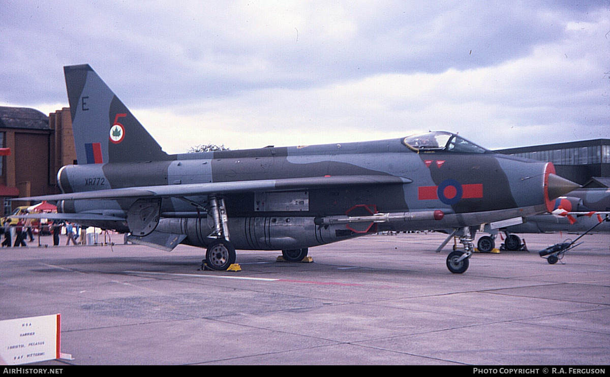 Aircraft Photo of XR772 | English Electric Lightning F6 | UK - Air Force | AirHistory.net #801636