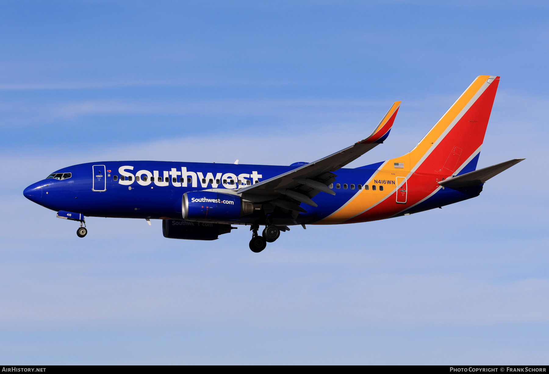 Aircraft Photo of N416WN | Boeing 737-7H4 | Southwest Airlines | AirHistory.net #801817