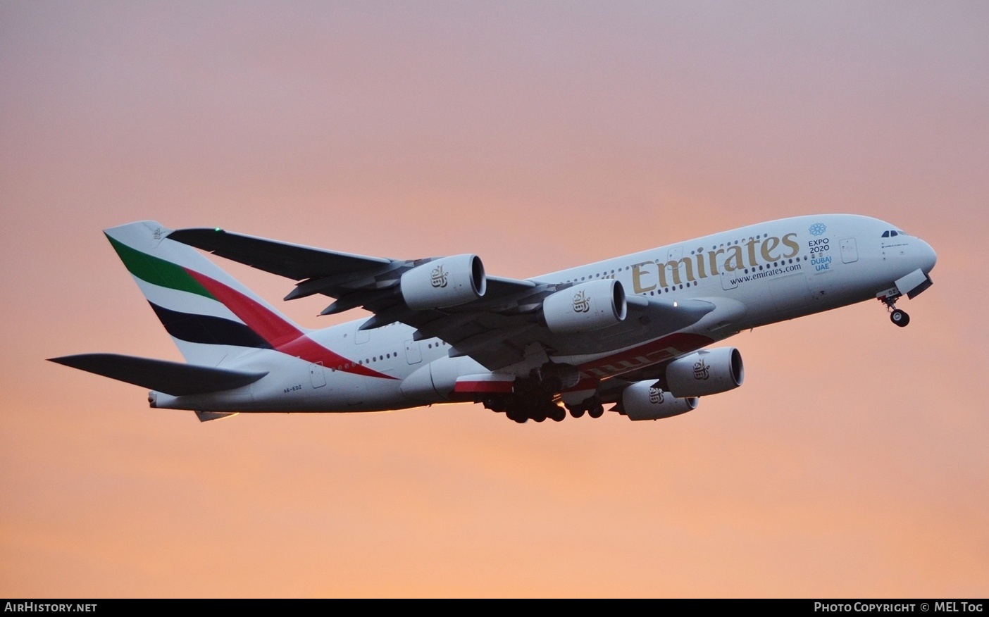 Aircraft Photo of A6-EDZ | Airbus A380-861 | Emirates | AirHistory.net #801835