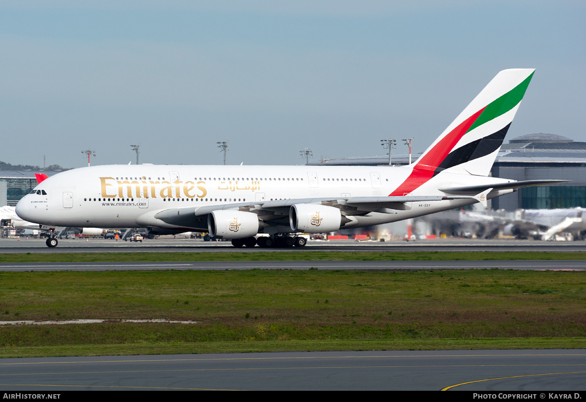 Aircraft Photo of A6-EDY | Airbus A380-861 | Emirates | AirHistory.net #802290