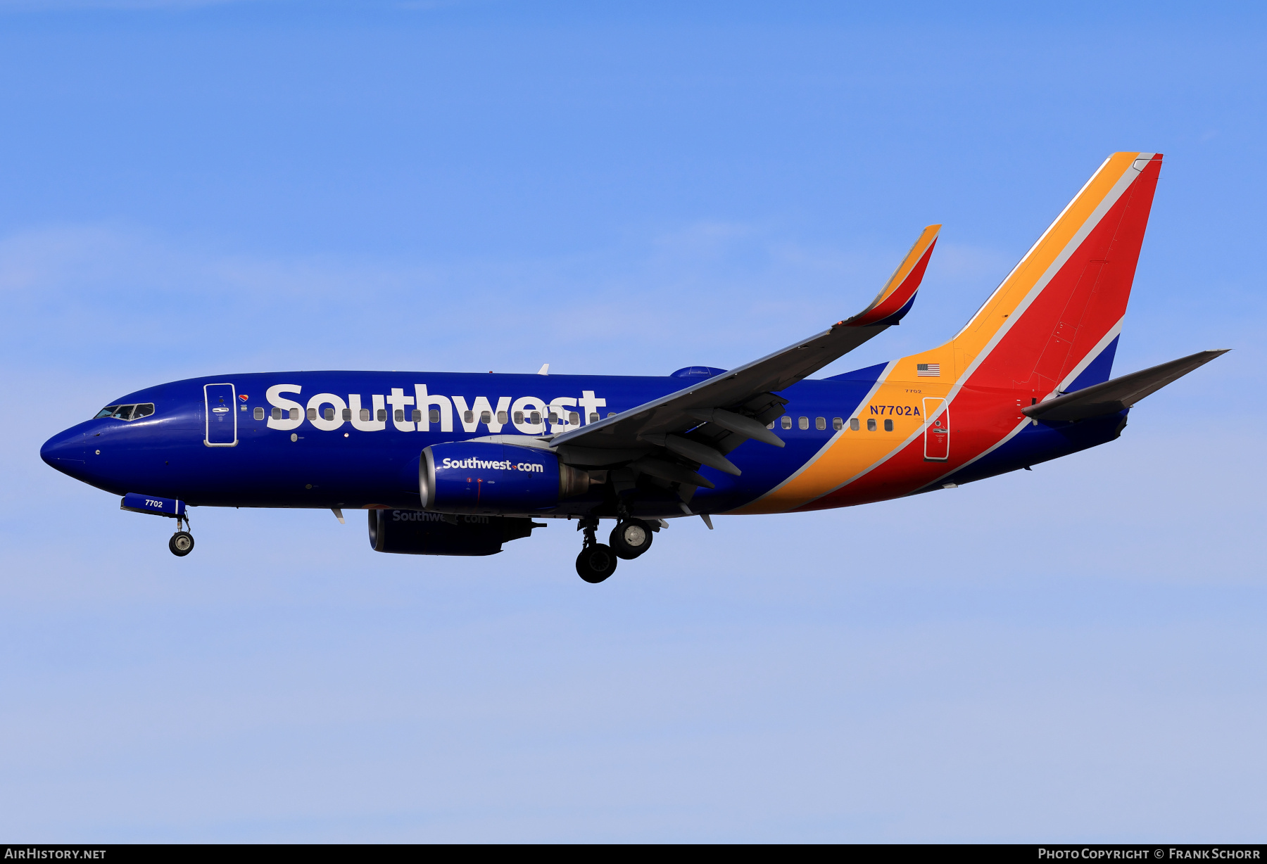 Aircraft Photo of N7702A | Boeing 737-7BD | Southwest Airlines | AirHistory.net #802405