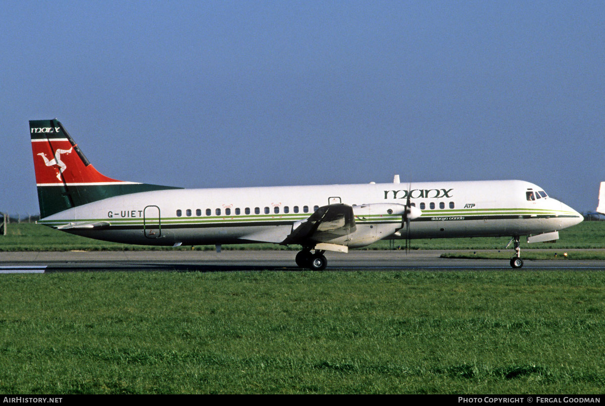 Aircraft Photo of G-UIET | British Aerospace ATP | Manx Airlines | AirHistory.net #802808