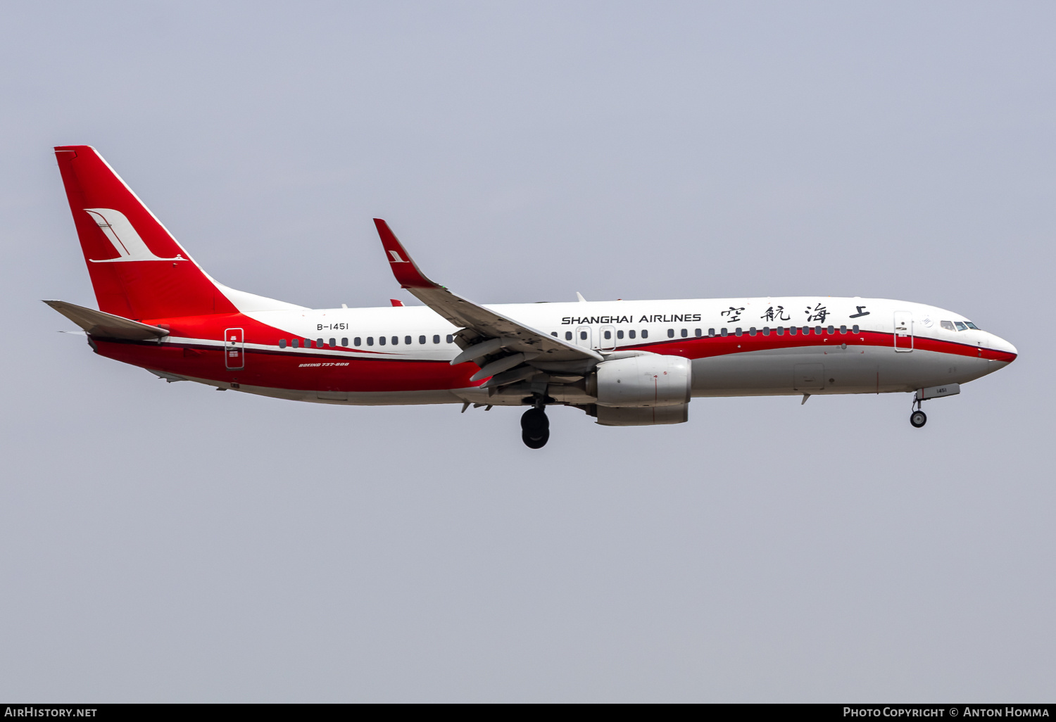 Aircraft Photo of B-1451 | Boeing 737-800 | Shanghai Airlines | AirHistory.net #802822