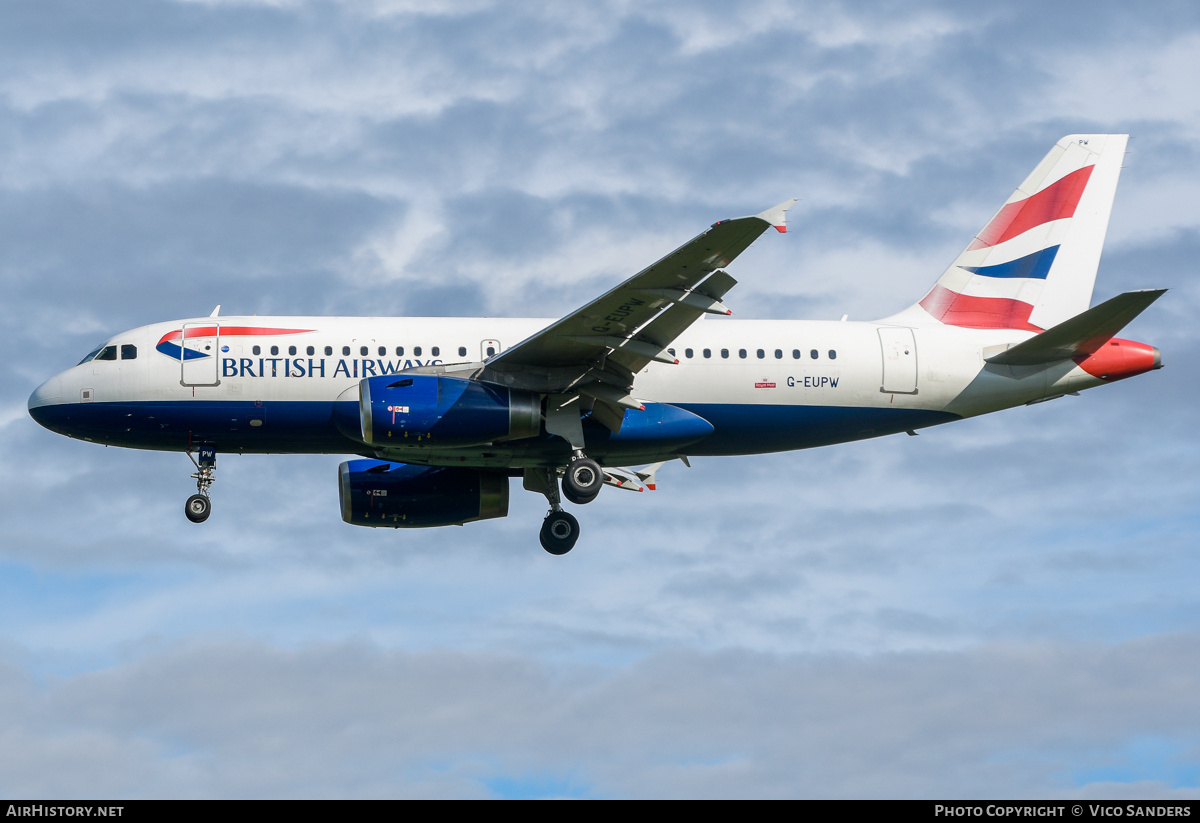 Aircraft Photo of G-EUPW | Airbus A319-131 | British Airways | AirHistory.net #802840