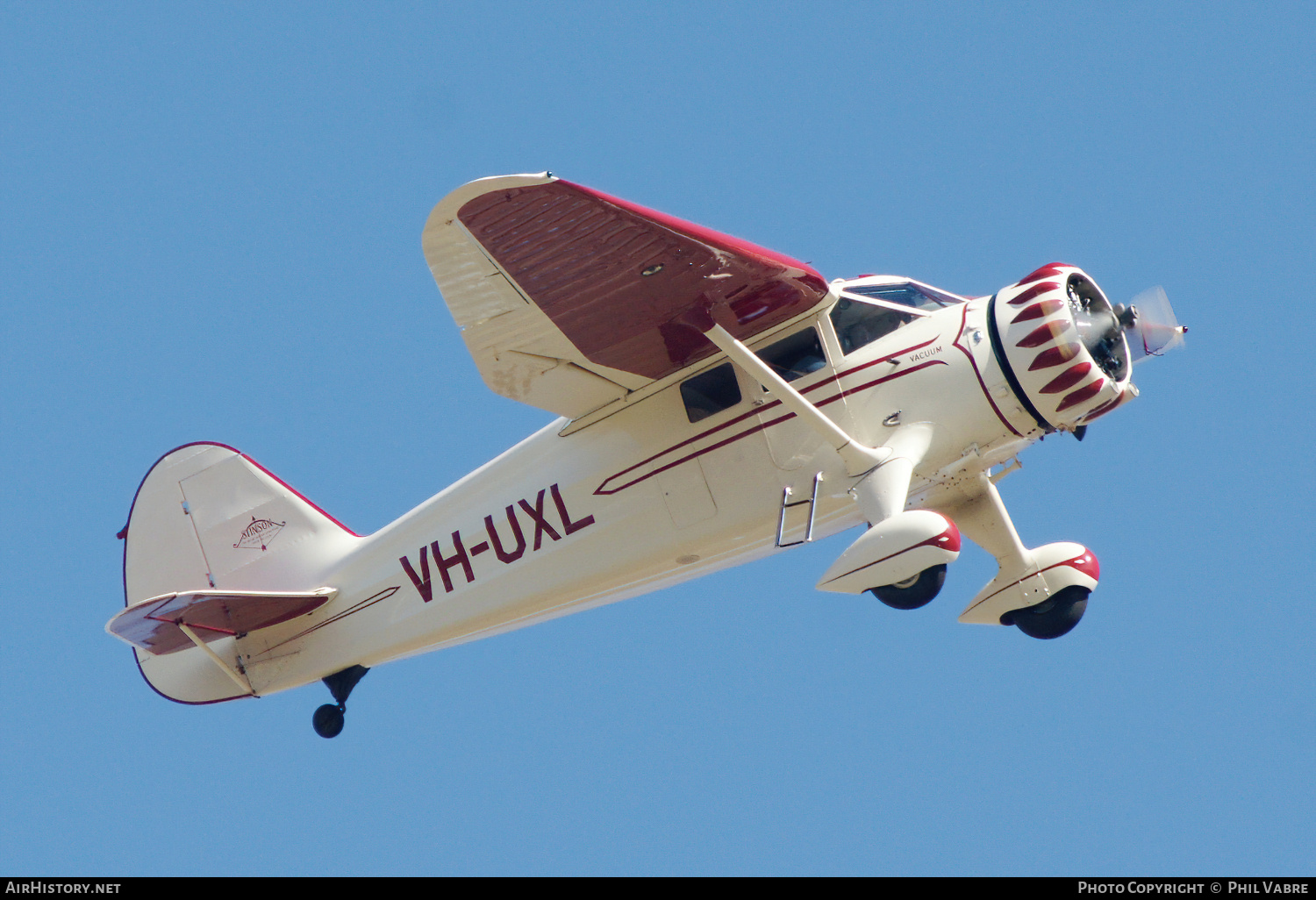 Aircraft Photo of VH-UXL | Stinson SR-8C Reliant | Vacuum Oil (Australia) | AirHistory.net #802891