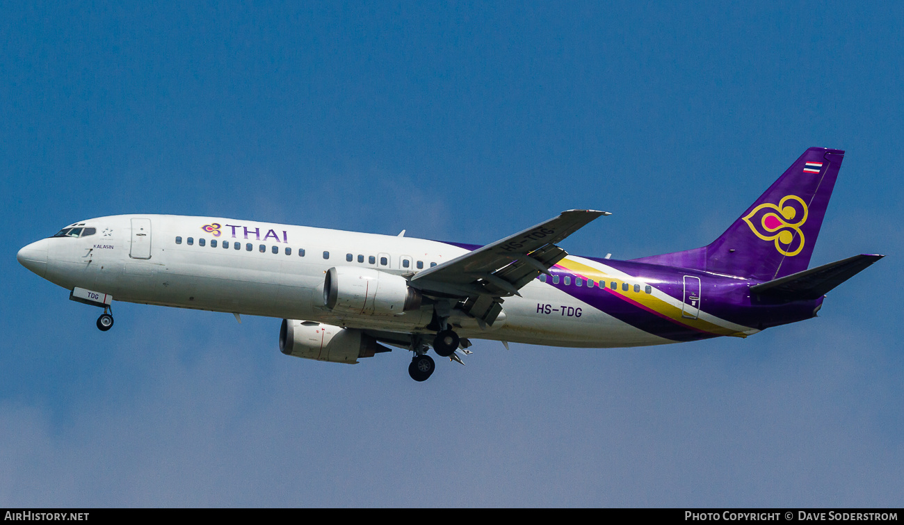 Aircraft Photo of HS-TDG | Boeing 737-4D7 | Thai Airways International | AirHistory.net #802902