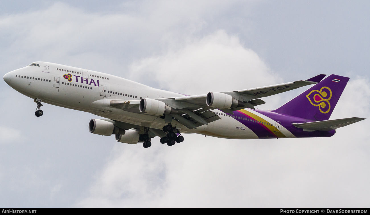 Aircraft Photo of HS-TGA | Boeing 747-4D7 | Thai Airways International | AirHistory.net #802911
