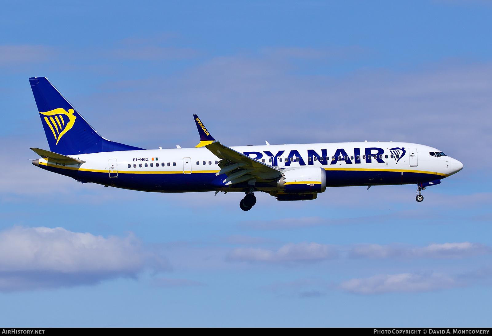 Aircraft Photo of EI-HGZ | Boeing 737-8200 Max 200 | Ryanair | AirHistory.net #803111