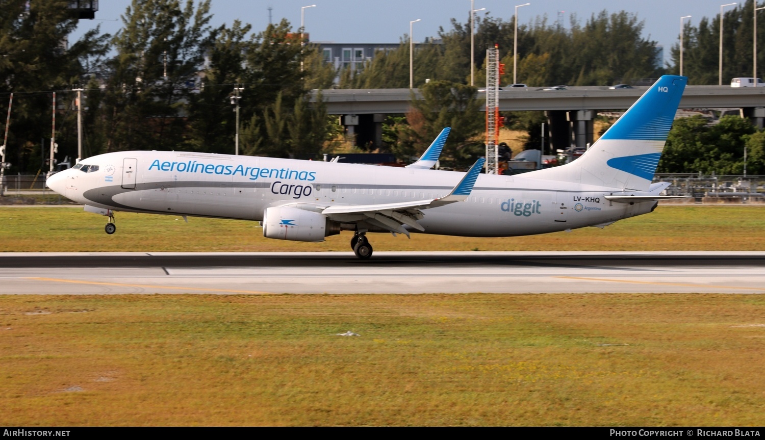 Aircraft Photo of LV-KHQ | Boeing 737-85F(SF) | Aerolíneas Argentinas Cargo | AirHistory.net #803571