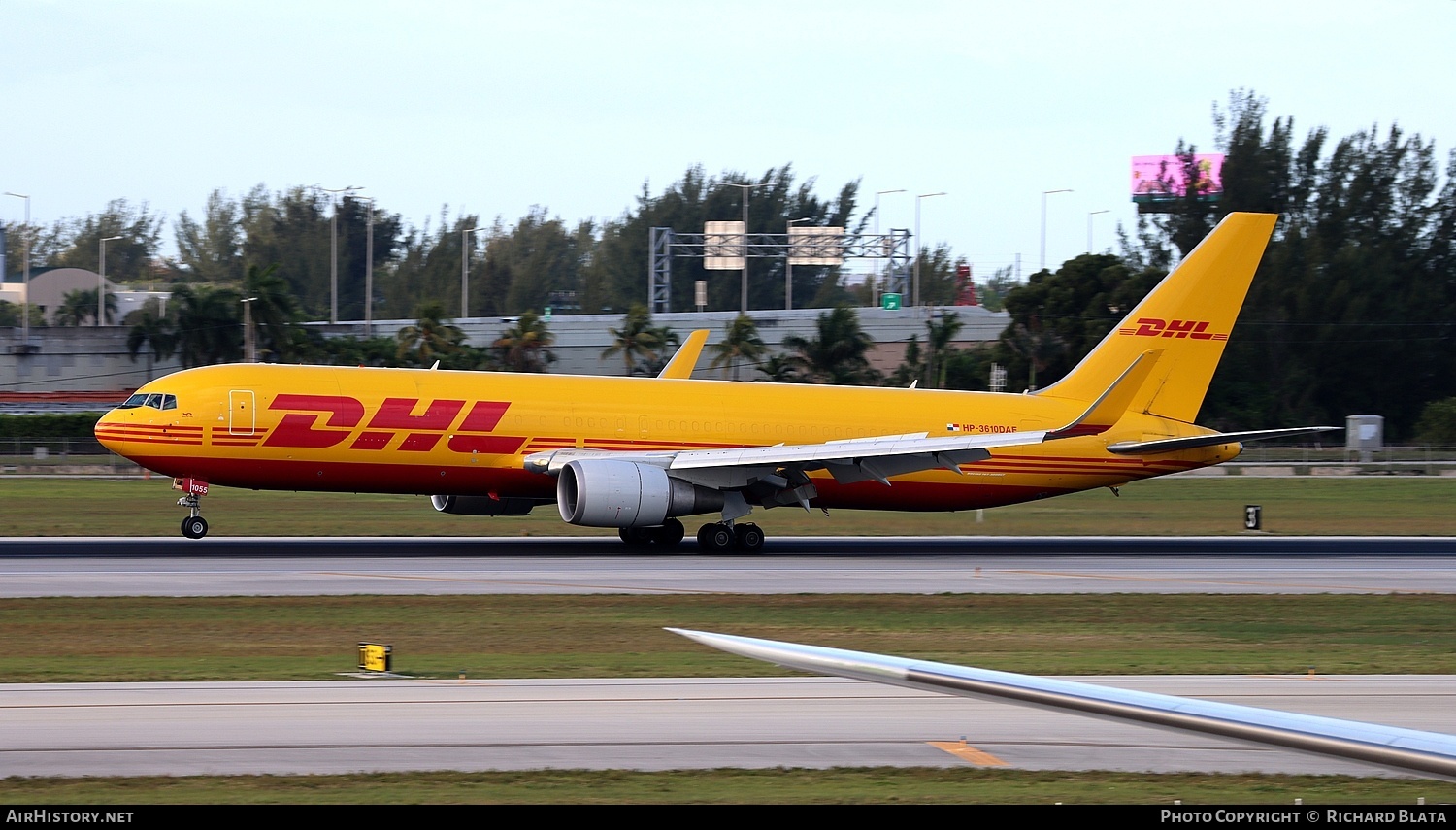 Aircraft Photo of HP-3610DAE | Boeing 767-316/ER(BCF) | DHL International | AirHistory.net #803664