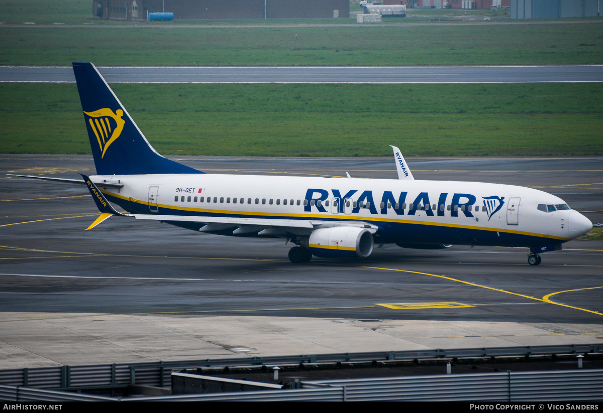 Aircraft Photo of 9H-QET | Boeing 737-8AS | Ryanair | AirHistory.net #803706