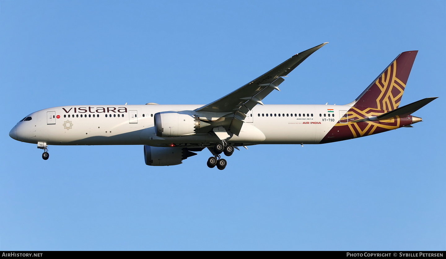 Aircraft Photo of VT-TSD | Boeing 787-9 Dreamliner | Vistara | AirHistory.net #804004