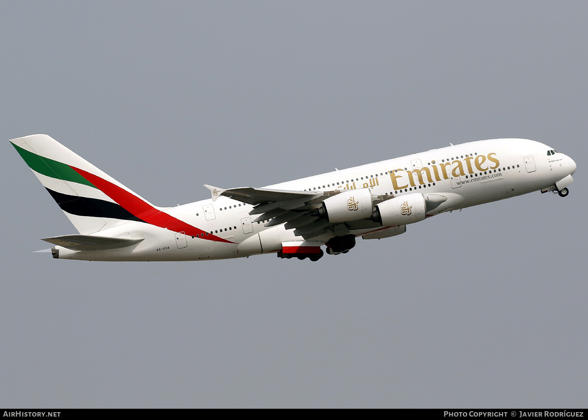 Aircraft Photo of A6-EOA | Airbus A380-861 | Emirates | AirHistory.net #804221