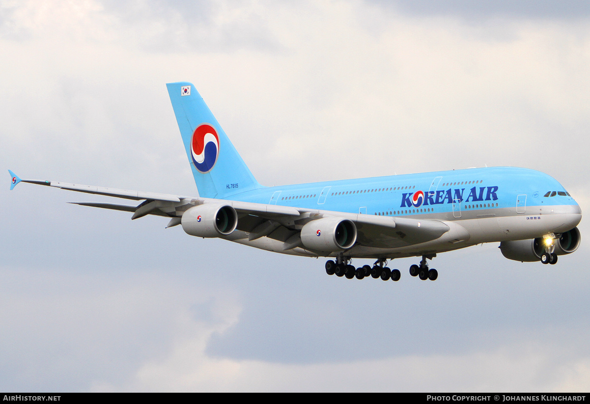 Aircraft Photo of HL7615 | Airbus A380-861 | Korean Air | AirHistory.net #804237