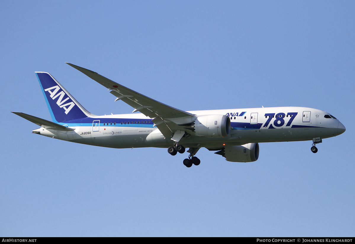Aircraft Photo of JA806A | Boeing 787-8 Dreamliner | All Nippon Airways - ANA | AirHistory.net #804274