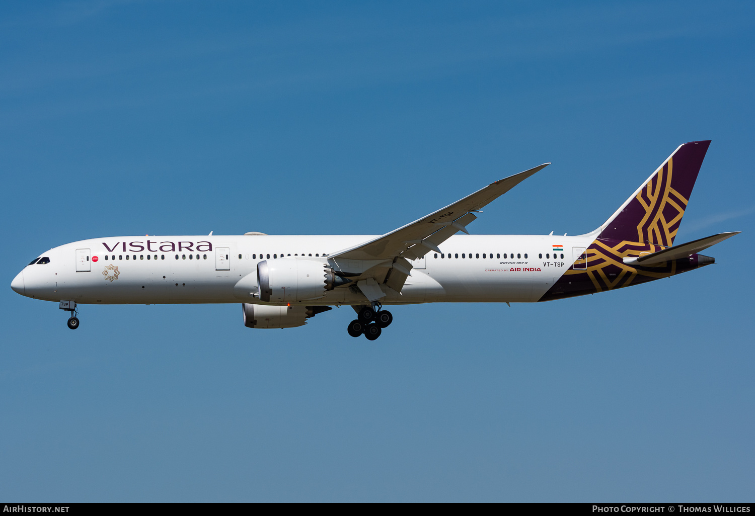 Aircraft Photo of VT-TSP | Boeing 787-9 Dreamliner | Vistara | AirHistory.net #804630