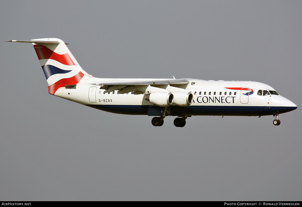 Aircraft Photo of G-BZAX | British Aerospace Avro 146-RJ100 | BA Connect | AirHistory.net #804694