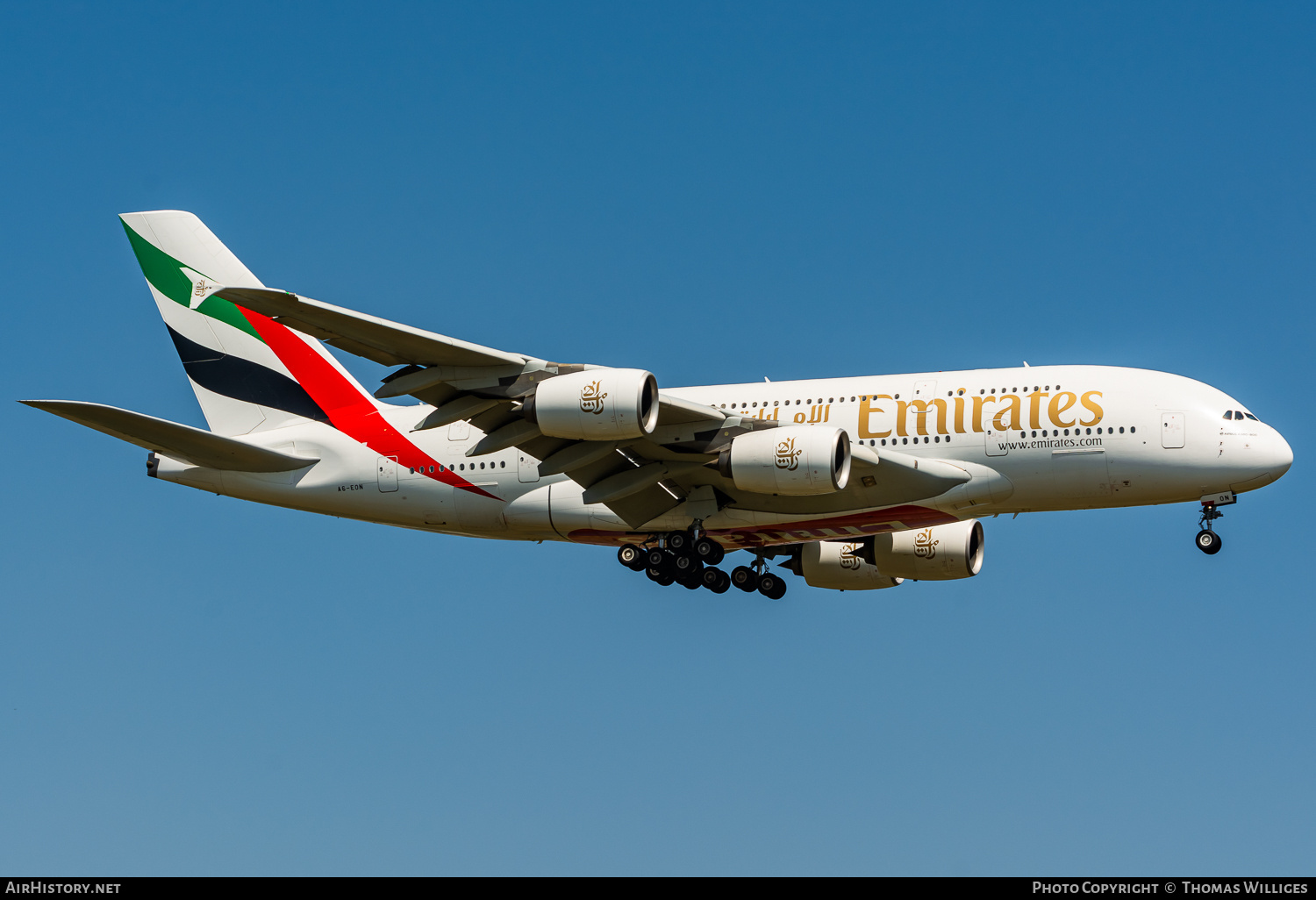 Aircraft Photo of A6-EON | Airbus A380-861 | Emirates | AirHistory.net #804957