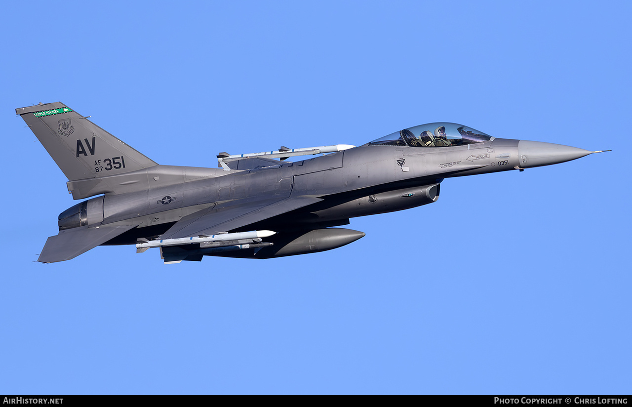 Aircraft Photo of 87-0351 / AF87-351 | General Dynamics F-16CM Fighting Falcon | USA - Air Force | AirHistory.net #804994