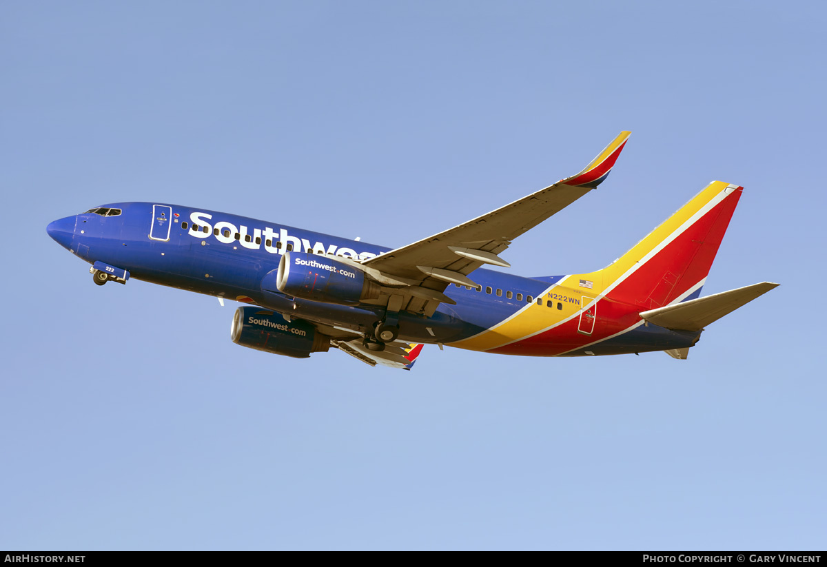 Aircraft Photo of N222WN | Boeing 737-7H4 | Southwest Airlines | AirHistory.net #805386