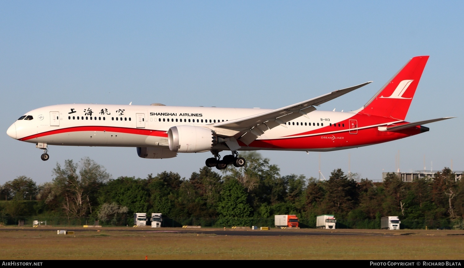 Aircraft Photo of B-1113 | Boeing 787-9 Dreamliner | Shanghai Airlines | AirHistory.net #805747