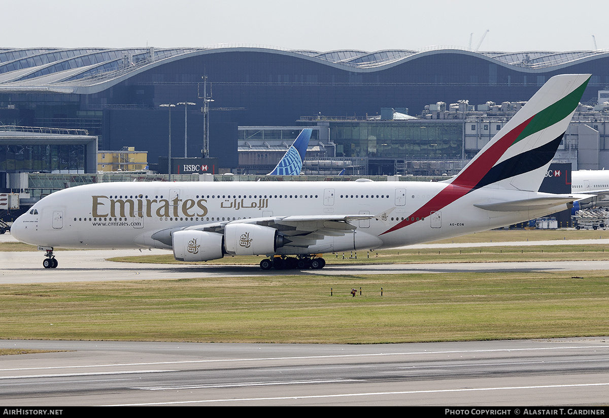 Aircraft Photo of A6-EON | Airbus A380-861 | Emirates | AirHistory.net #806300