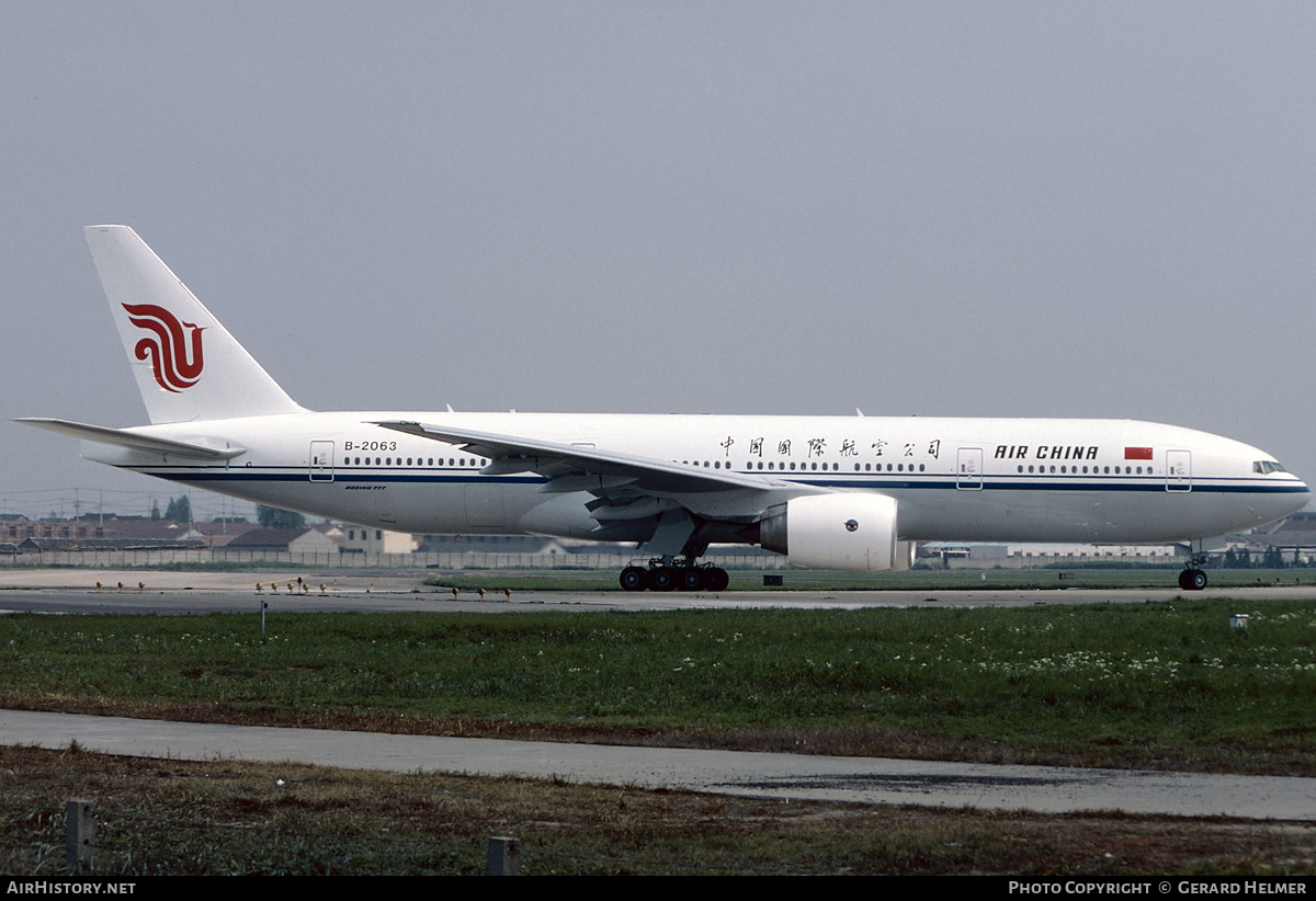 Aircraft Photo of B-2063 | Boeing 777-2J6 | Air China | AirHistory.net #806498