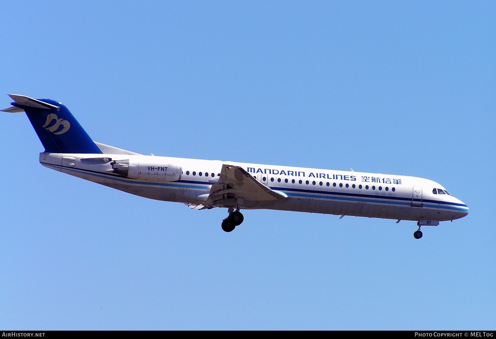 Aircraft Photo of VH-FNT | Fokker 100 (F28-0100) | Mandarin Airlines | AirHistory.net #807290
