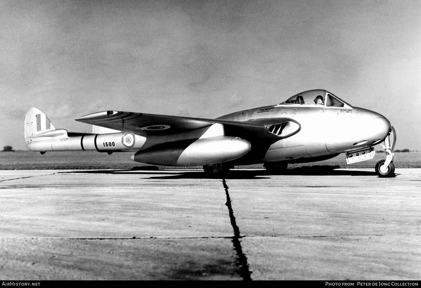 Aircraft Photo of 1500 | De Havilland D.H. 100 Vampire FB52 | Egypt - Air Force | AirHistory.net #807348