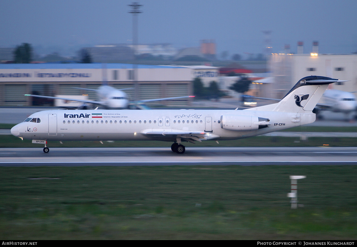 Aircraft Photo of EP-CFH | Fokker 100 (F28-0100) | Iran Air | AirHistory.net #807612