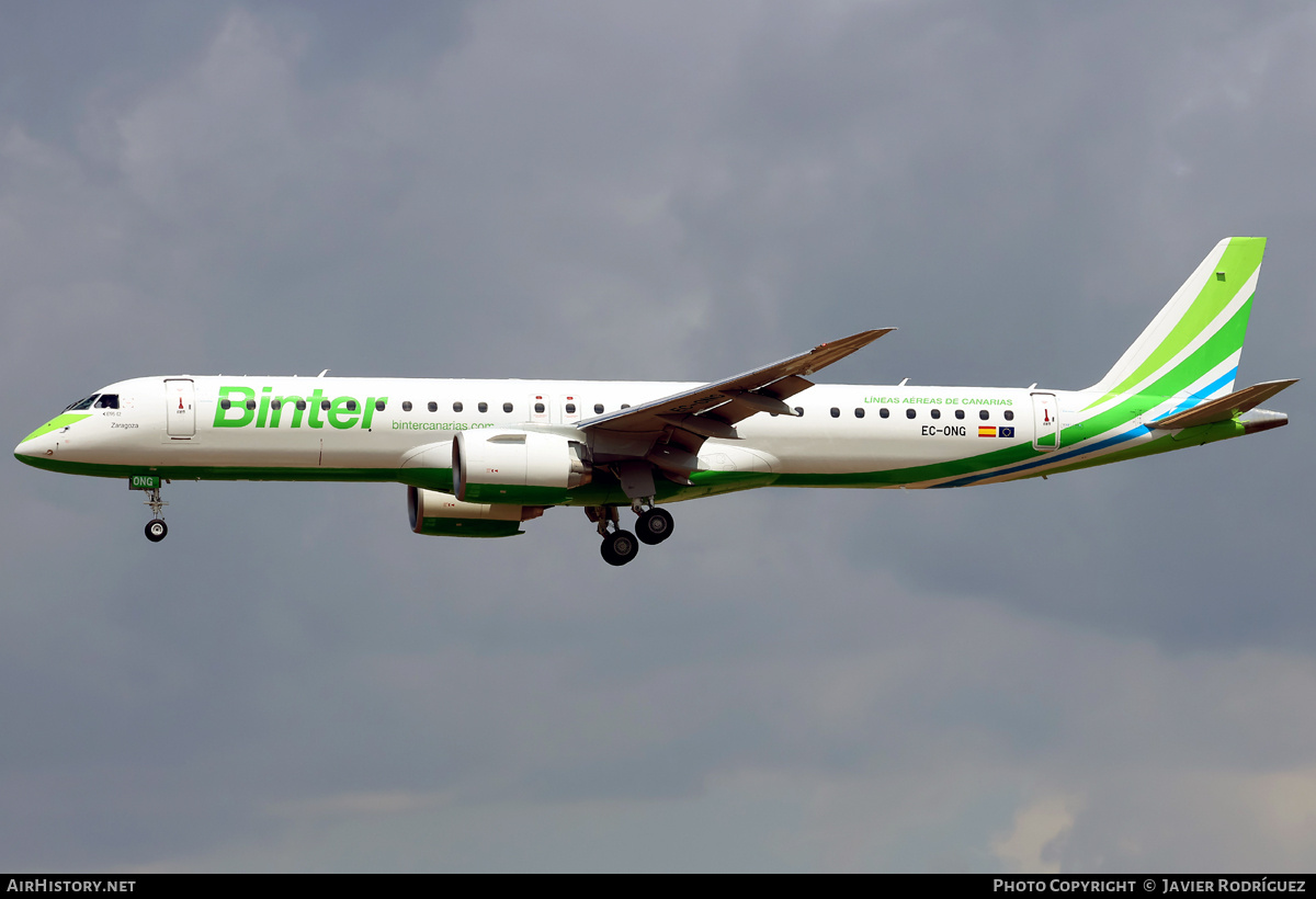 Aircraft Photo of EC-ONG | Embraer 195-E2 (ERJ-190-400 STD) | Binter Canarias | AirHistory.net #807791