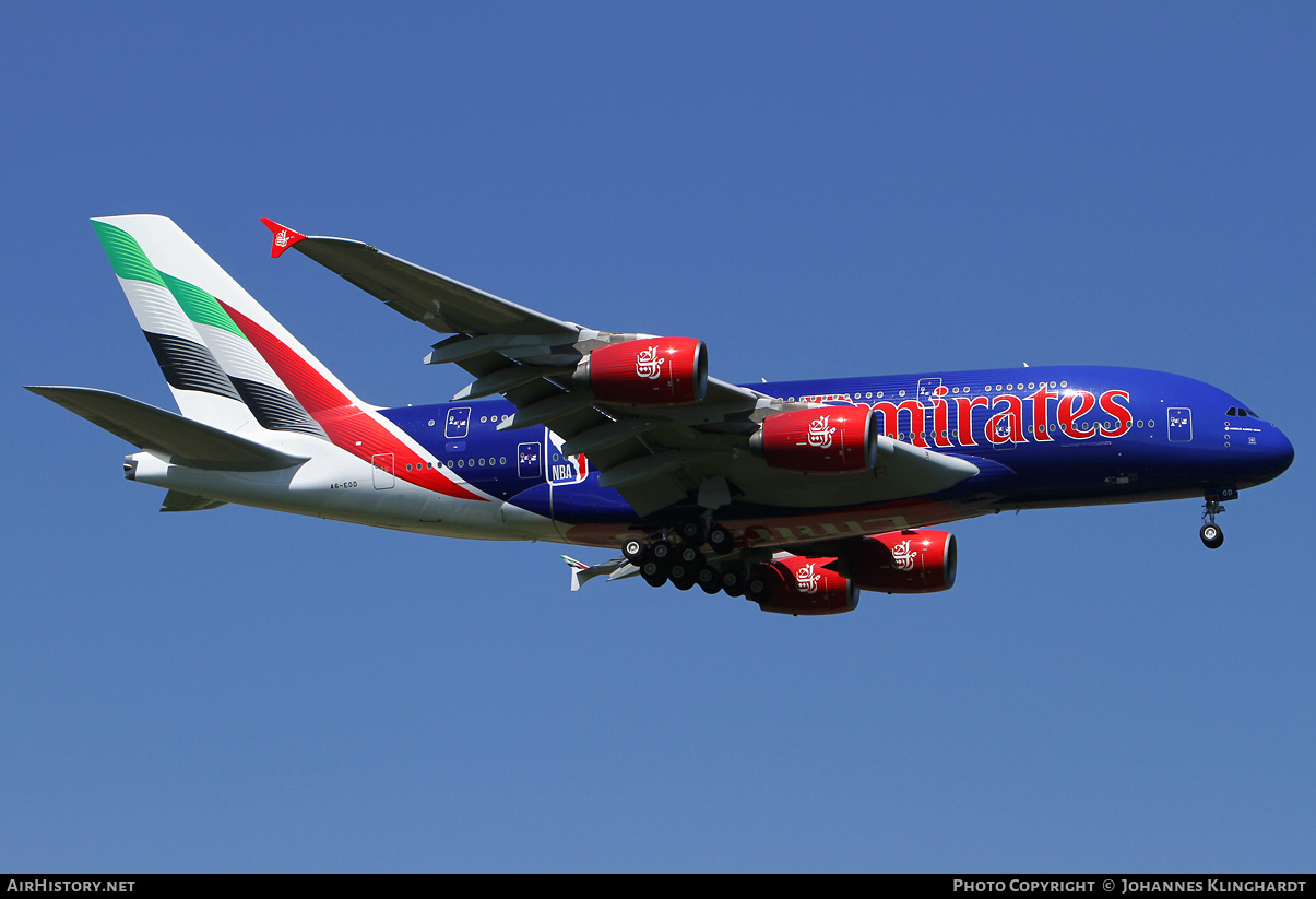 Aircraft Photo of A6-EOD | Airbus A380-861 | Emirates | AirHistory.net #808239