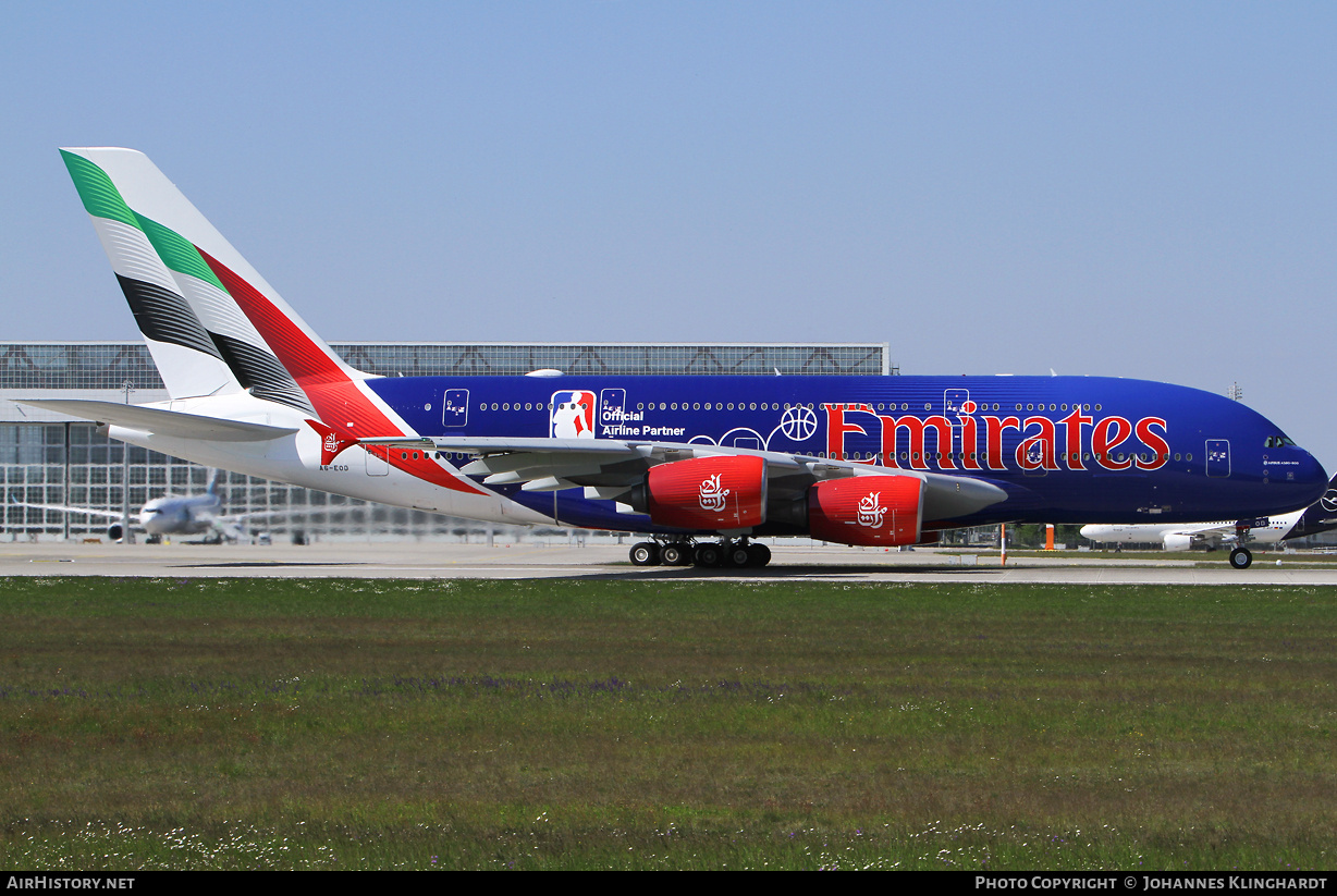 Aircraft Photo of A6-EOD | Airbus A380-861 | Emirates | AirHistory.net #808241