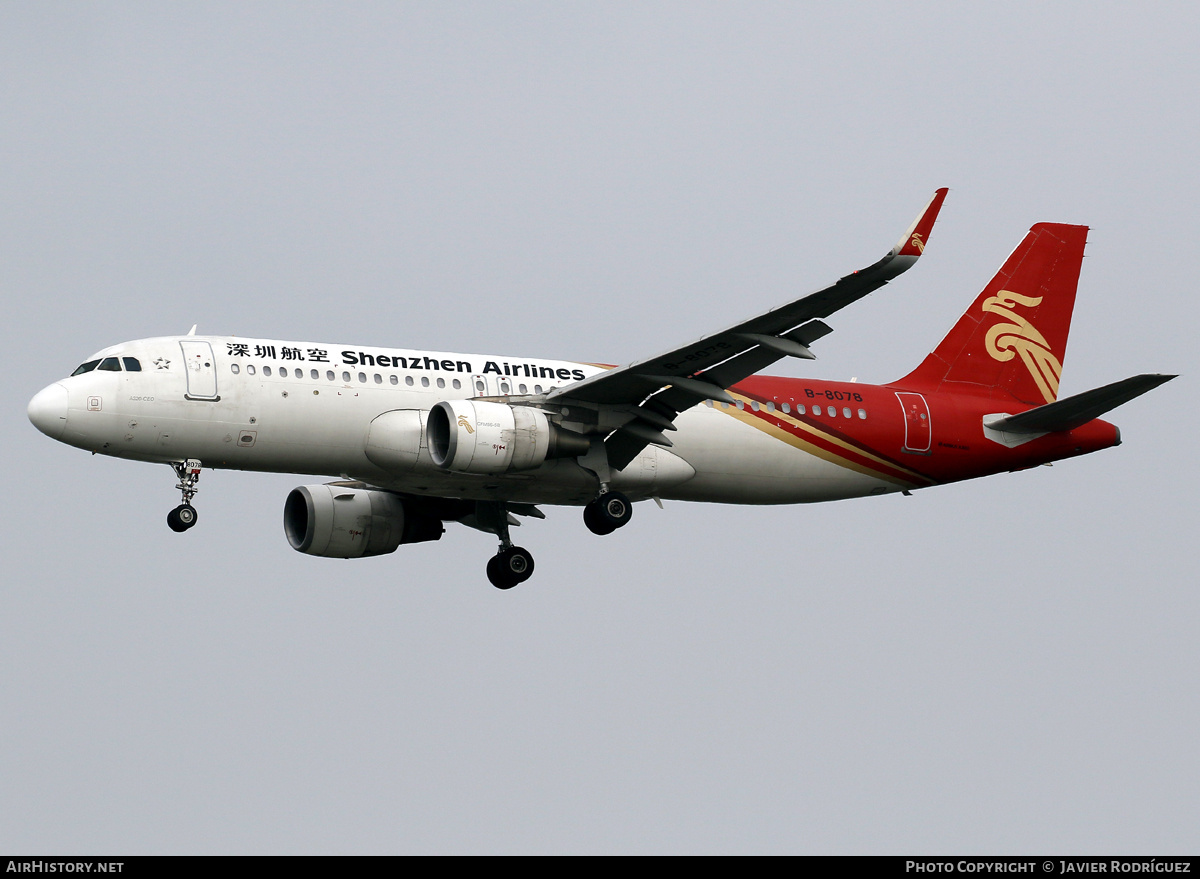 Aircraft Photo of B-8078 | Airbus A320-214 | Shenzhen Airlines | AirHistory.net #808574