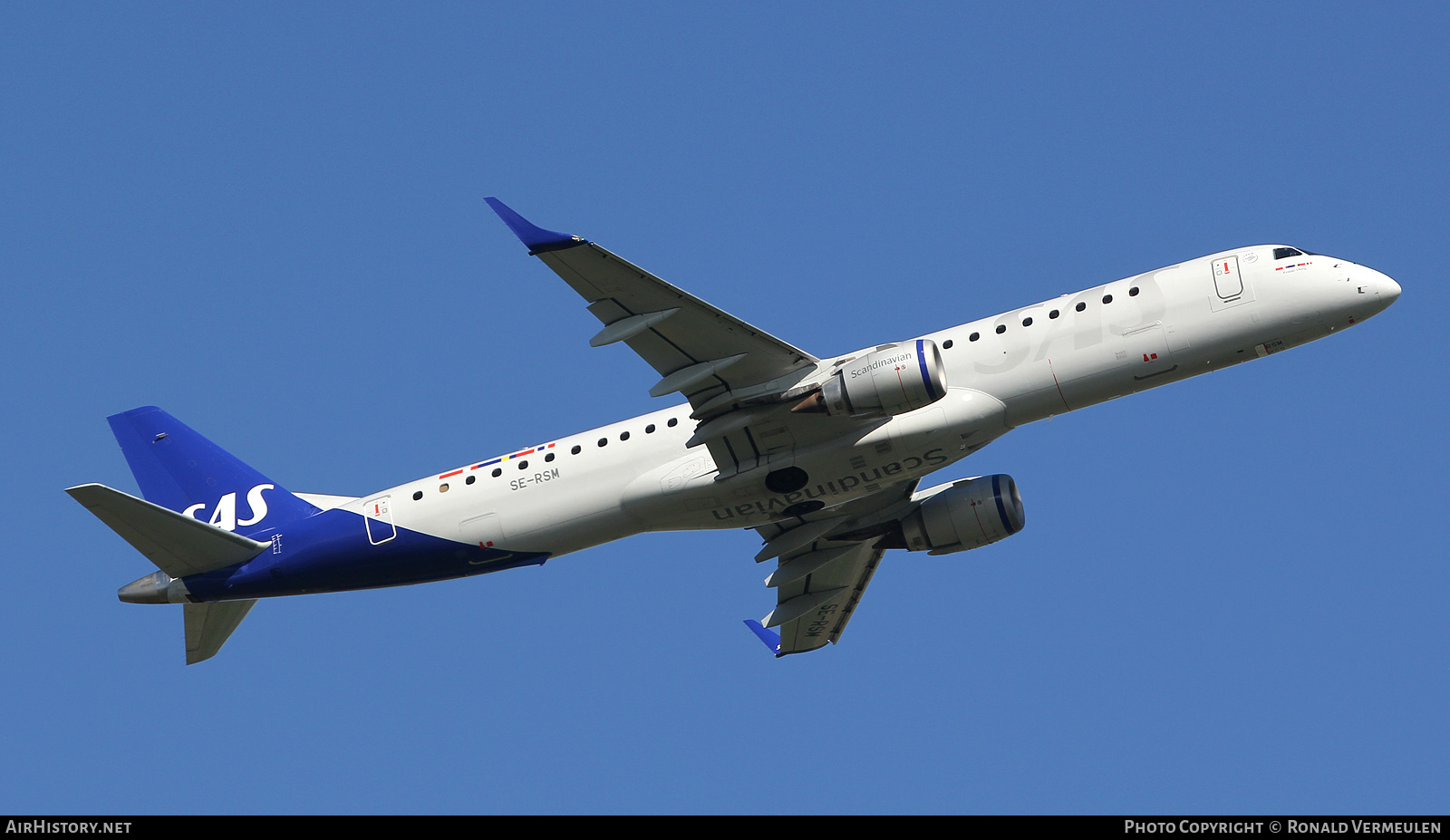 Aircraft Photo of SE-RSM | Embraer 195LR (ERJ-190-200LR) | Scandinavian Airlines - SAS | AirHistory.net #809527
