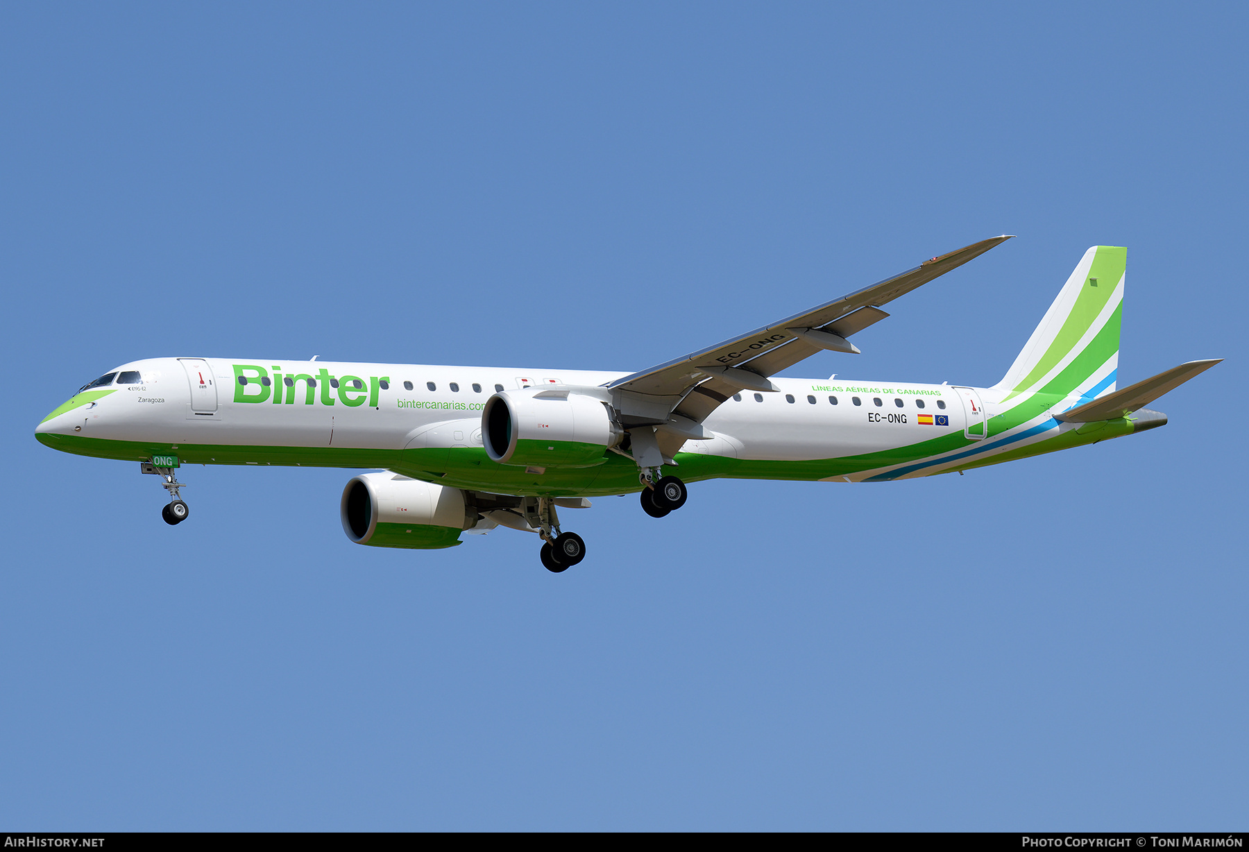 Aircraft Photo of EC-ONG | Embraer 195-E2 (ERJ-190-400 STD) | Binter Canarias | AirHistory.net #809938