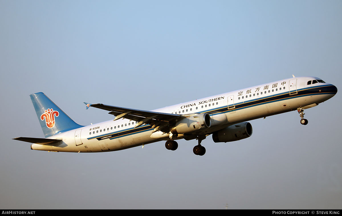 Aircraft Photo of B-6306 | Airbus A321-231 | China Southern Airlines | AirHistory.net #810275