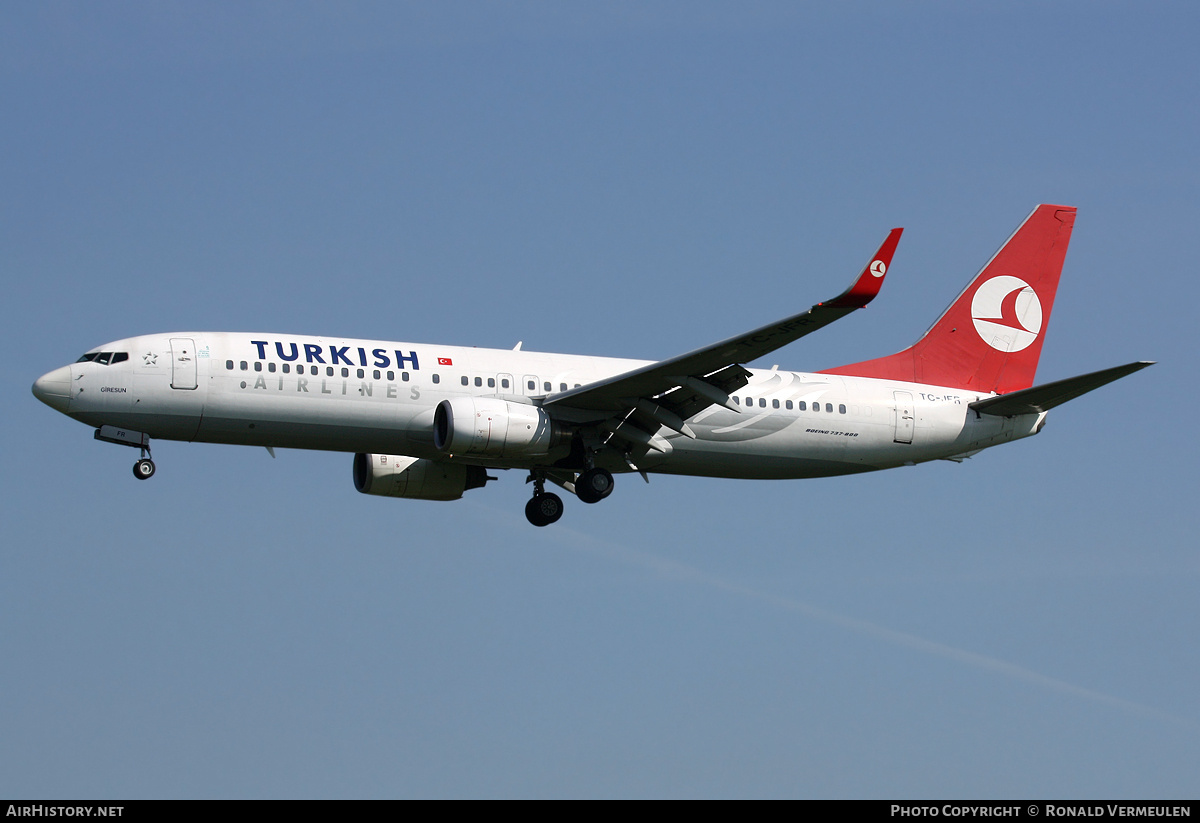 Aircraft Photo of TC-JFR | Boeing 737-8F2 | Turkish Airlines | AirHistory.net #810325