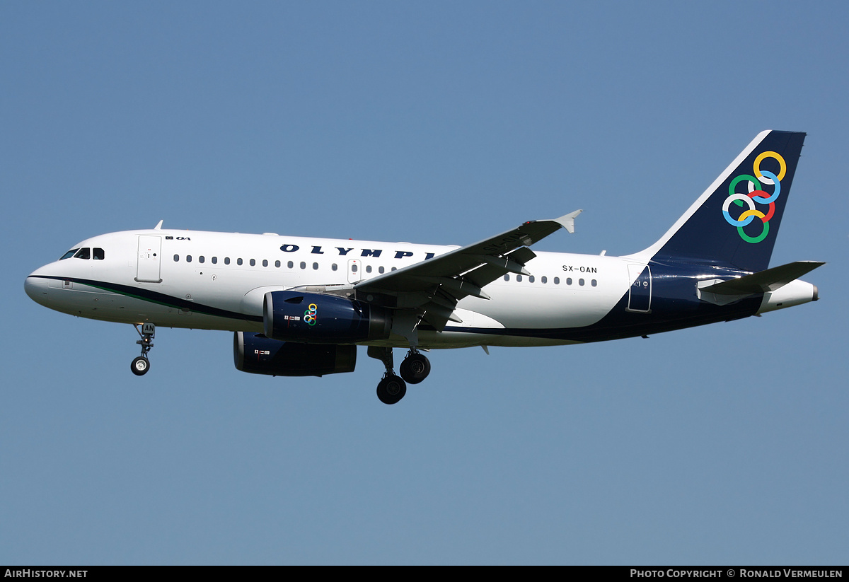 Aircraft Photo of SX-OAN | Airbus ACJ319 (A319-132/CJ) | Olympic | AirHistory.net #810328