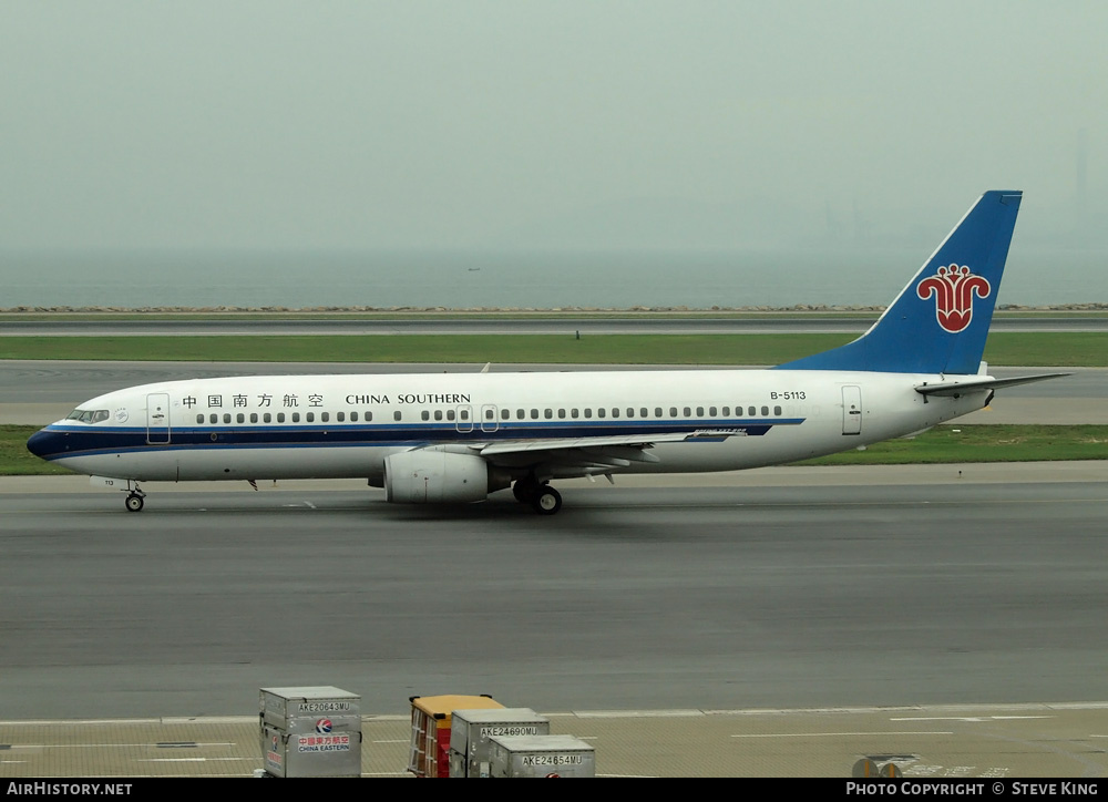 Aircraft Photo of B-5113 | Boeing 737-81B | China Southern Airlines | AirHistory.net #810551